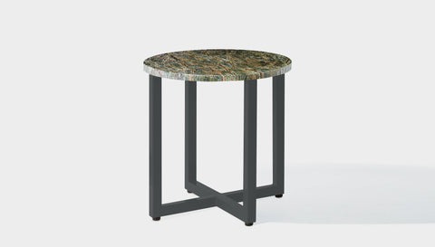 reddie-raw round side table 45dia x 45H *cm / Stone~Forest Green / Metal~Grey Suzy Side Table Round