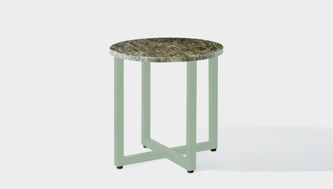 reddie-raw round side table 45dia x 45H *cm / Stone~Forest Green / Metal~Mint Suzy Side Table Round