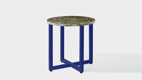 reddie-raw round side table 45dia x 45H *cm / Stone~Forest Green / Metal~Navy Suzy Side Table Round