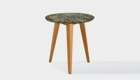 reddie-raw round side table 45dia x 45H *cm / Stone~Forest Green / Wood Teak~Oak Vinny Side Table Round