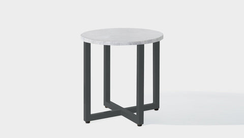 reddie-raw round side table 45dia x 45H *cm / Stone~White Veined Marble / Metal~Grey Suzy Side Table Round