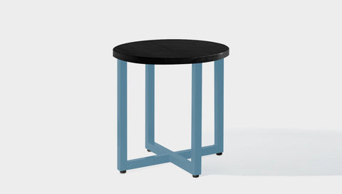 reddie-raw round side table 45dia x 45H *cm / Wood Teak~Black / Metal~Blue Suzy Side Table Round