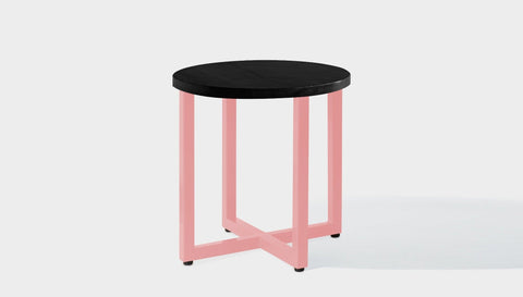 reddie-raw round side table 45dia x 45H *cm / Wood Teak~Black / Metal~Pink Suzy Side Table Round