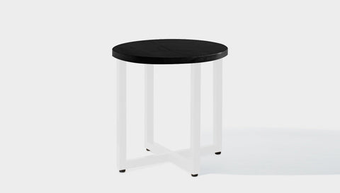 reddie-raw round side table 45dia x 45H *cm / Wood Teak~Black / Metal~White Suzy Side Table Round
