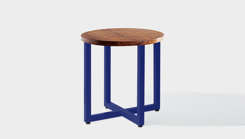 reddie-raw round side table 45dia x 45H *cm / Wood Teak~Natural / Metal~Navy Suzy Side Table Round