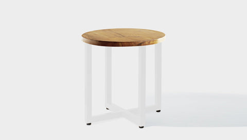 reddie-raw round side table 45dia x 45H *cm / Wood Teak~Oak / Metal~White Suzy Side Table Round