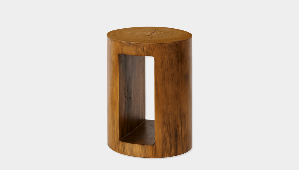 reddie-raw round side table No Metal / Wood~Mahogany Bob Block Side Table/Stool