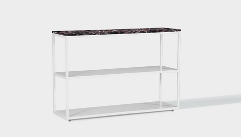 reddie-raw shelf 120W x 35D x 80H *cm / Stone~Black Veined Marble / Metal~White Suzy Shelf / Bookcase