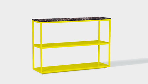 reddie-raw shelf 120W x 35D x 80H *cm / Stone~Black Veined Marble / Metal~Yellow Suzy Shelf / Bookcase