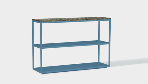 reddie-raw shelf 120W x 35D x 80H *cm / Stone~Forest Green / Metal~Blue Suzy Shelf / Bookcase