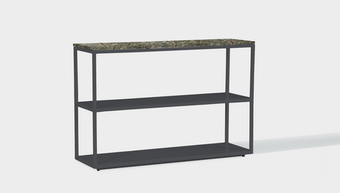 reddie-raw shelf 120W x 35D x 80H *cm / Stone~Forest Green / Metal~Grey Suzy Shelf / Bookcase