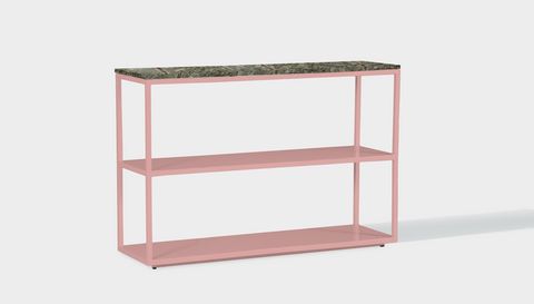 reddie-raw shelf 120W x 35D x 80H *cm / Stone~Forest Green / Metal~Pink Suzy Shelf / Bookcase