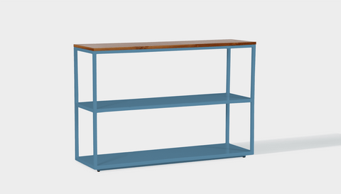 reddie-raw shelf 120W x 35D x 80H *cm / Wood Teak~Natural / Metal~Blue Suzy Shelf / Bookcase