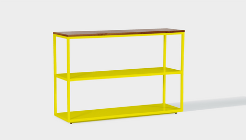 reddie-raw shelf 120W x 35D x 80H *cm / Wood Teak~Natural / Metal~Yellow Suzy Shelf / Bookcase