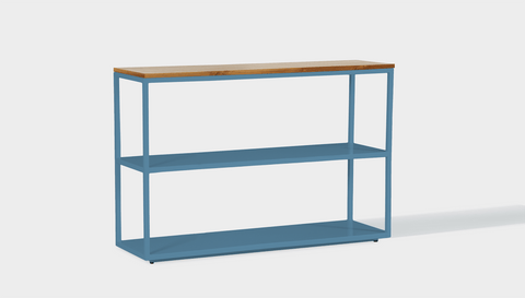 reddie-raw shelf 120W x 35D x 80H *cm / Wood Teak~Oak / Metal~Blue Suzy Shelf / Bookcase