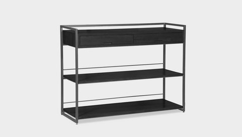 reddie-raw shelf 120W x 40D x 90H *cm / Wood Teak~Black / Metal~Grey Suzy Console Unit