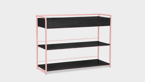 reddie-raw shelf 120W x 40D x 90H *cm / Wood Teak~Black / Metal~Pink Suzy Console Unit