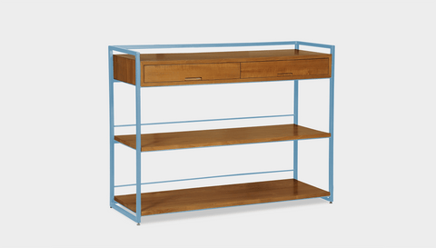 reddie-raw shelf 120W x 40D x 90H *cm / Wood Teak~Natural / Metal~Blue Suzy Console Unit