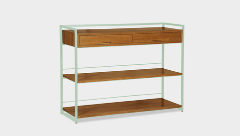 reddie-raw shelf 120W x 40D x 90H *cm / Wood Teak~Natural / Metal~Mint Suzy Console Unit