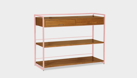 reddie-raw shelf 120W x 40D x 90H *cm / Wood Teak~Natural / Metal~Pink Suzy Console Unit