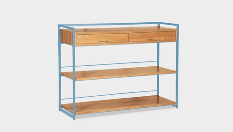 reddie-raw shelf 120W x 40D x 90H *cm / Wood Teak~Oak / Metal~Blue Suzy Console Unit