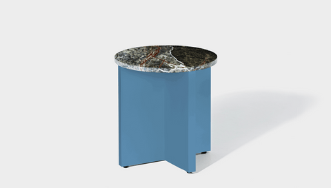 reddie-raw Side Table 45dia x 45H *cm / Stone~Forest Green / Metal~Blue Bob Side Table Round