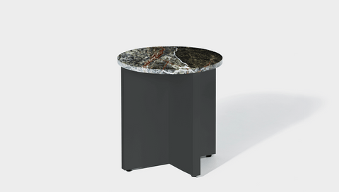 reddie-raw Side Table 45dia x 45H *cm / Stone~Forest Green / Metal~Grey Bob Side Table Round