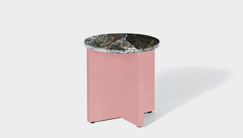 reddie-raw Side Table 45dia x 45H *cm / Stone~Forest Green / Metal~Pink Bob Side Table Round
