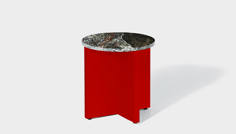 reddie-raw Side Table 45dia x 45H *cm / Stone~Forest Green / Metal~Red Bob Side Table Round
