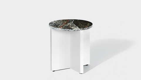 reddie-raw Side Table 45dia x 45H *cm / Stone~Forest Green / Metal~White Bob Side Table Round