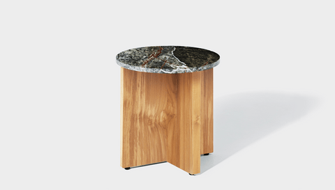 reddie-raw Side Table 45dia x 45H *cm / Stone~Forest Green / Wood Teak~Oak Bob Side Table Round