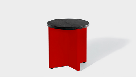 reddie-raw Side Table 45dia x 45H *cm / Wood Teak~Black / Metal~Red Bob Side Table Round