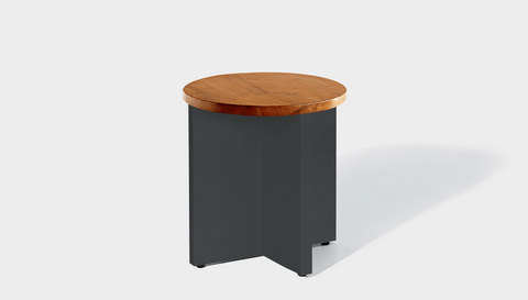 reddie-raw Side Table 45dia x 45H *cm / Wood Teak~Natural / Metal~Grey Bob Side Table Round