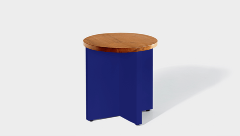 reddie-raw Side Table 45dia x 45H *cm / Wood Teak~Natural / Metal~Navy Bob Side Table Round