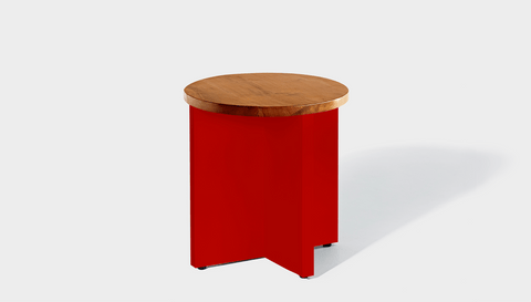 reddie-raw Side Table 45dia x 45H *cm / Wood Teak~Natural / Metal~Red Bob Side Table Round