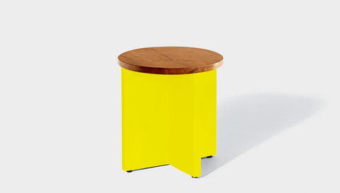 reddie-raw Side Table 45dia x 45H *cm / Wood Teak~Natural / Metal~Yellow Bob Side Table Round