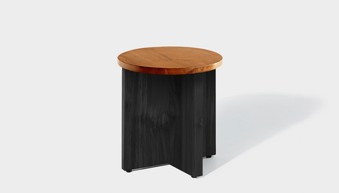 reddie-raw Side Table 45dia x 45H *cm / Wood Teak~Natural / Wood Teak~Black Bob Side Table Round