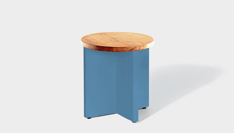reddie-raw Side Table 45dia x 45H *cm / Wood Teak~Oak / Metal~Blue Bob Side Table Round