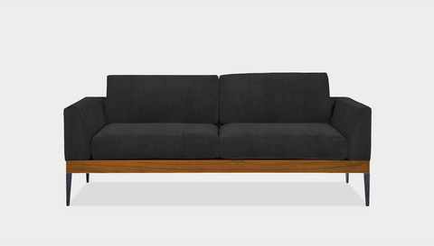 reddie-raw sofa 180W x 90D x 75H (42H seat) *cm / Fabric~Magma_Onyx / Wood Teak~Natural Andi Sofa