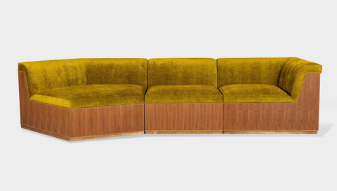reddie-raw sofa 3 PIECE SOFA 316W x 122D x 73H (43H seat) *cm / Fabric~Magma-Dijon / Wood Veneer~Teak Dylan Sofa