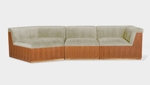 reddie-raw sofa 3 PIECE SOFA 316W x 122D x 73H (43H seat) *cm / Fabric~Velma Custard / Wood Veneer~Teak Dylan Sofa