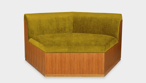 reddie-raw sofa ANGLE 137W x 122D x 73H (43H seat) *cm / Fabric~Magma-Dijon / Wood Veneer~Teak Dylan Sofa