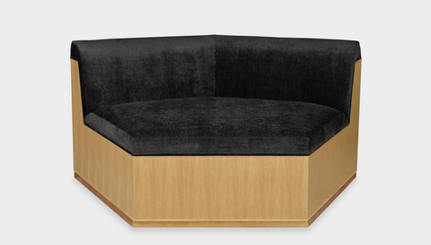 reddie-raw sofa ANGLE 137W x 122D x 73H (43H seat) *cm / Fabric~Magma_Onyx / Wood Veneer~Oak Dylan Sofa