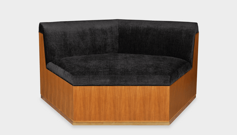 reddie-raw sofa ANGLE 137W x 122D x 73H (43H seat) *cm / Fabric~Magma_Onyx / Wood Veneer~Teak Dylan Sofa