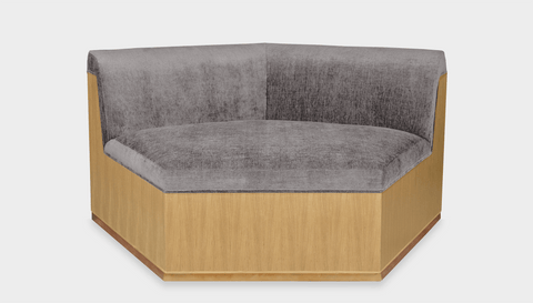 reddie-raw sofa ANGLE 137W x 122D x 73H (43H seat) *cm / Fabric~Velma Mercury / Wood Veneer~Oak Dylan Sofa