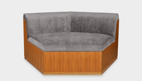 reddie-raw sofa ANGLE 137W x 122D x 73H (43H seat) *cm / Fabric~Velma Mercury / Wood Veneer~Teak Dylan Sofa