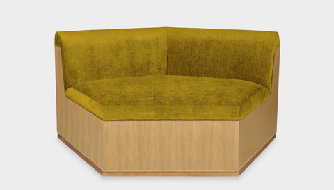 reddie-raw sofa ANGLE 137W x 122D x 73H (43H seat) *cm / Fabric~Velma Mustard / Wood Veneer~Oak Dylan Sofa
