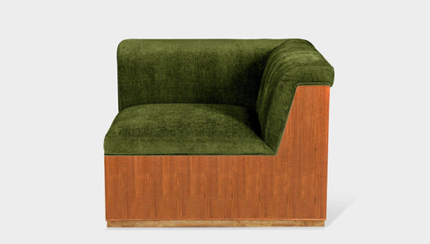 reddie-raw sofa CORNER 95W x 95D x 73H (43H seat) *cm / Fabric~Velma Moss / Wood Veneer~Teak Dylan Sofa