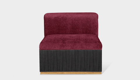 reddie-raw sofa MIDDLE 80W x 95D x 73H (43H seat) *cm / Fabric~Magma_Merlot / Wood Veneer~Black Dylan Sofa