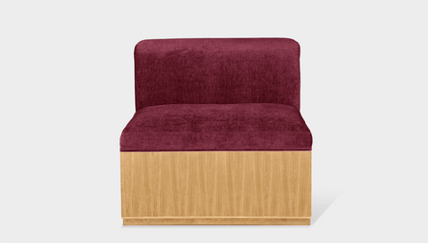 reddie-raw sofa MIDDLE 80W x 95D x 73H (43H seat) *cm / Fabric~Magma_Merlot / Wood Veneer~Oak Dylan Sofa